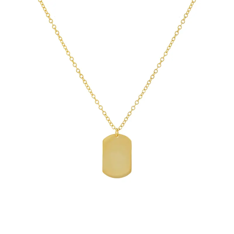 Engravable Solid Dog Tag Necklace sold by Adina Eden's