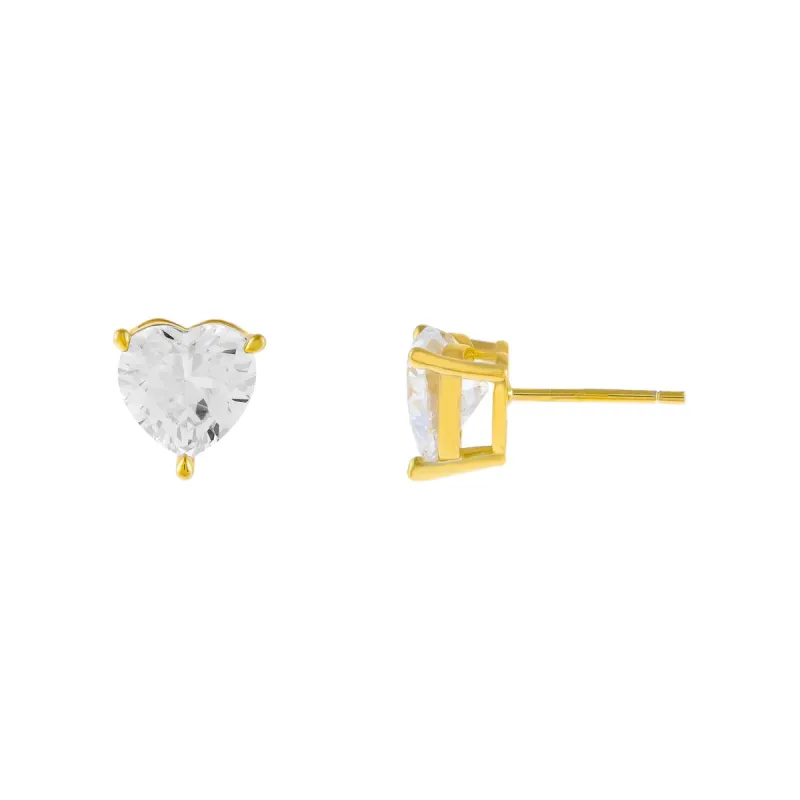 CZ Heart Stone Stud Earring sold by Adina Eden's