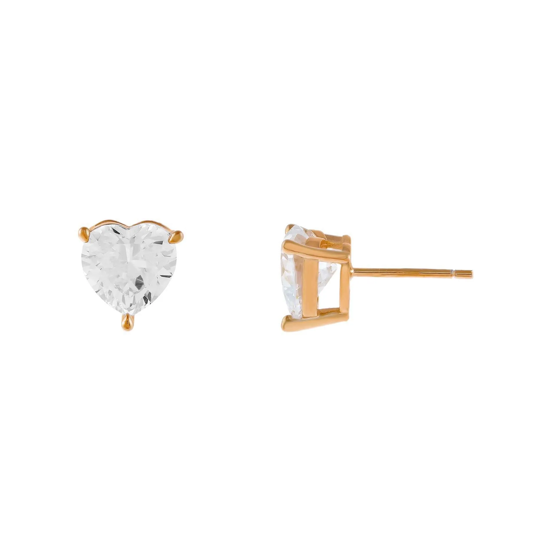CZ Heart Stone Stud Earring sold by Adina Eden's product image thumbnail 4