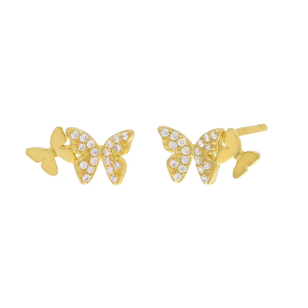 Double Pave Butterfly Stud Earring sold by Adina Eden's