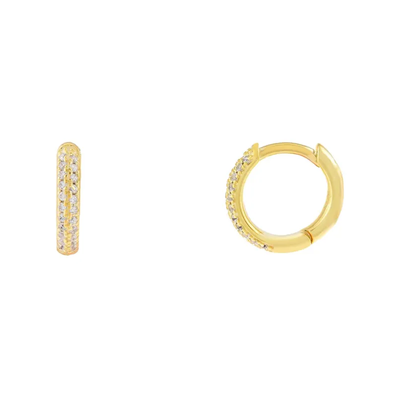 Wide CZ Huggie Earring sold by Adina Eden's