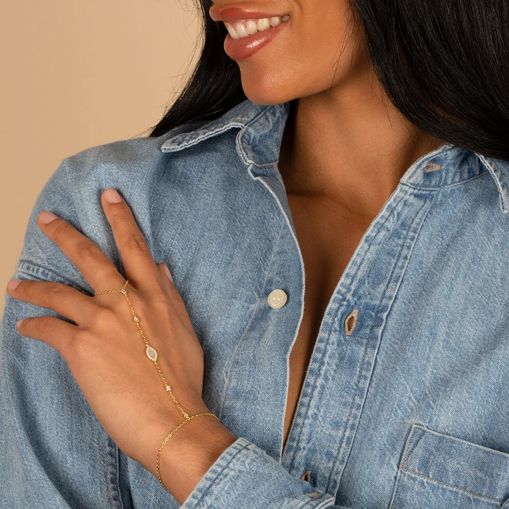 Pavé Evil Eye Pendant Hand Chain sold by Adina Eden's product image thumbnail 2