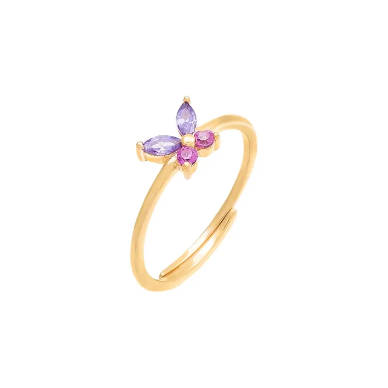 Pastel Crystal Butterfly Ring sold by Adina Eden's