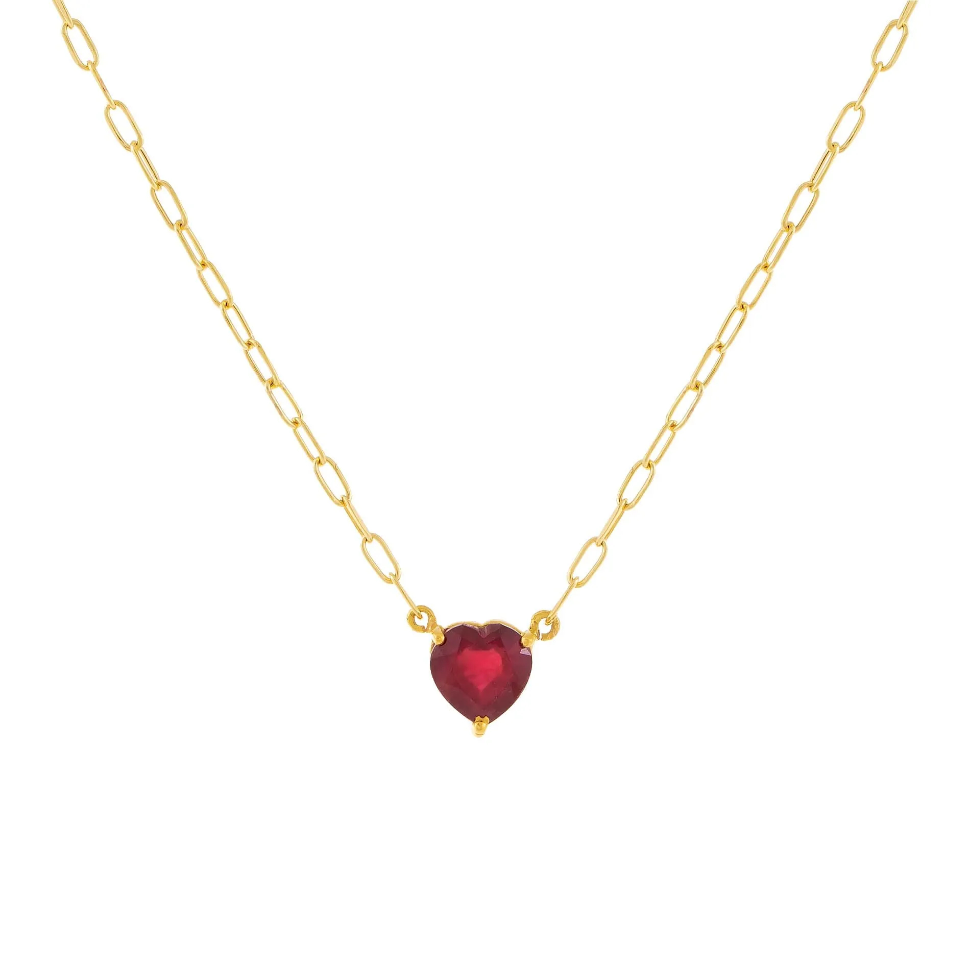 Ruby Heart Necklace 14K sold by Adina Eden's