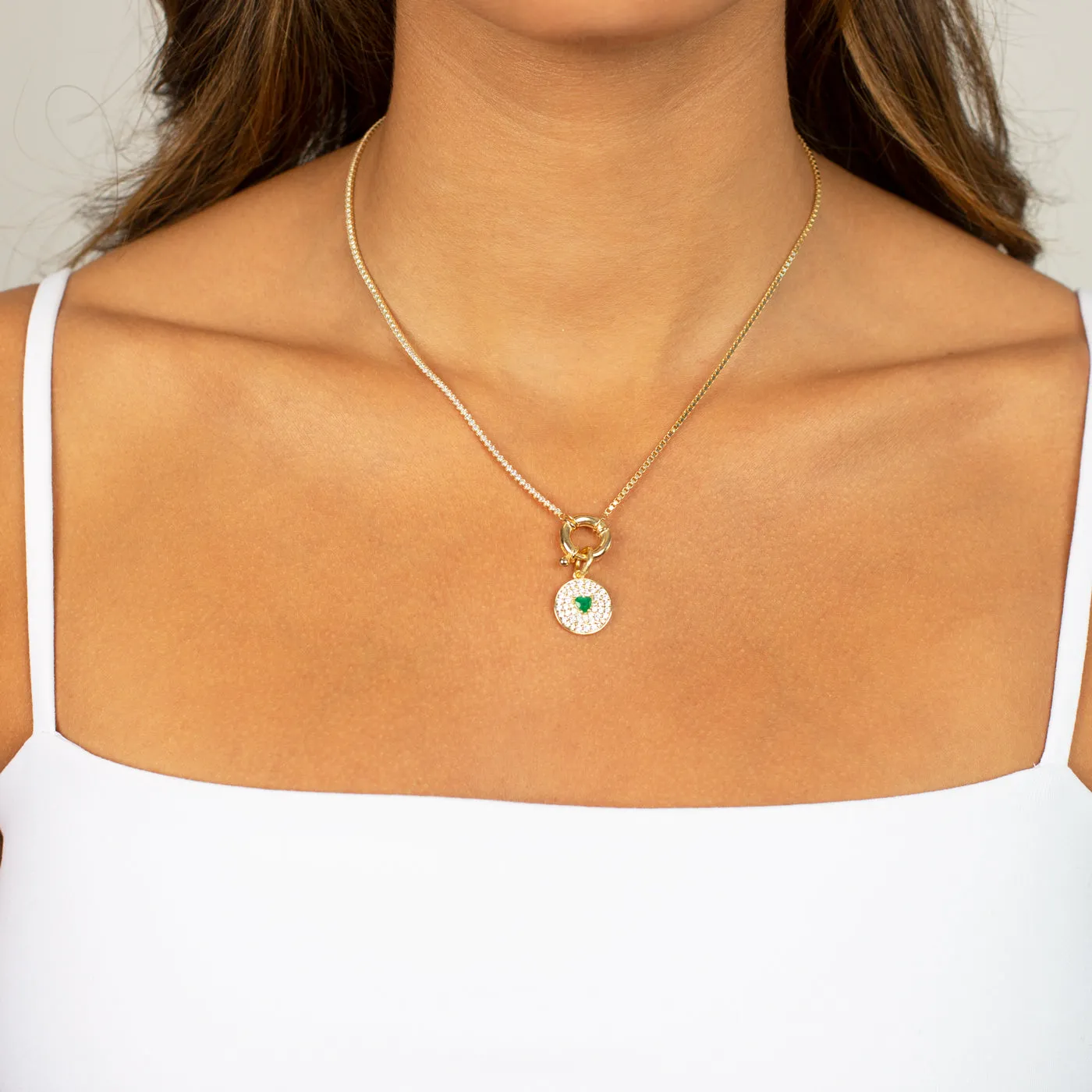 Colored Heart Disc Necklace Charm sold by Adina Eden's product image thumbnail 2