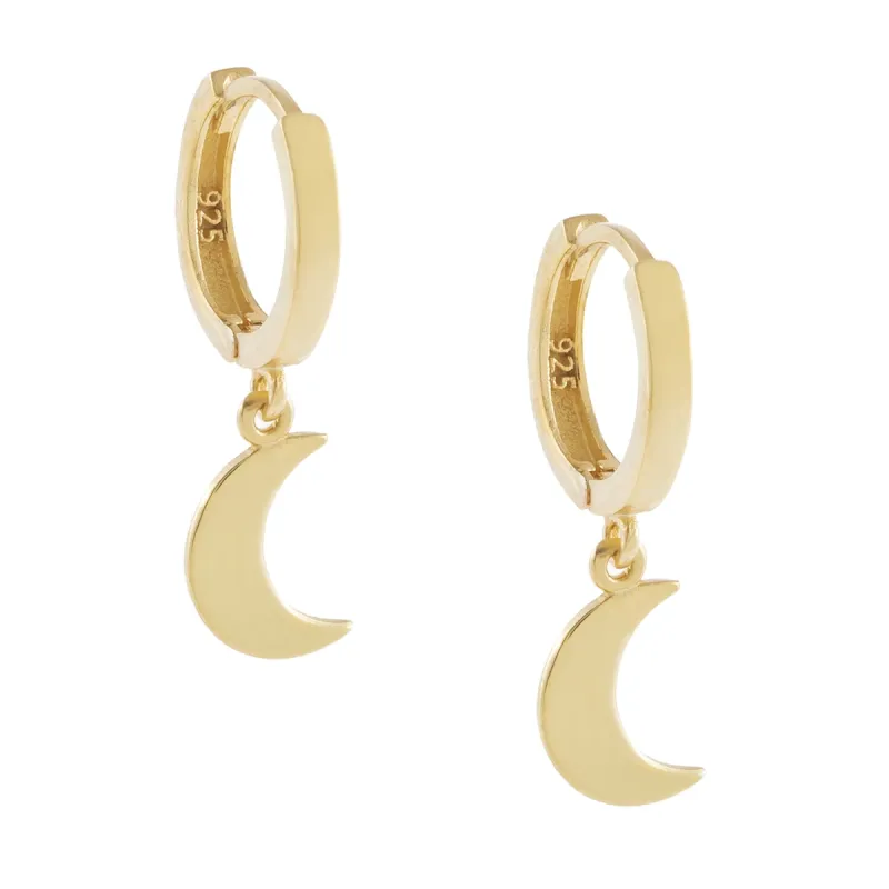 Solid Crescent Huggie Earring sold by Adina Eden's