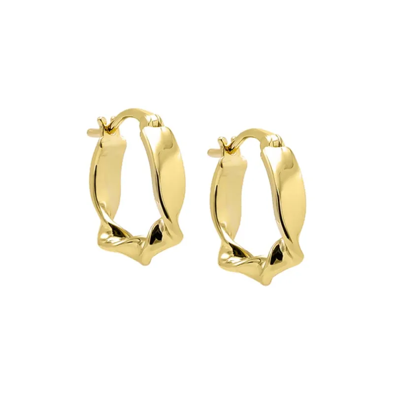 Solid Twister Squiggly Hoop Earring sold by Adina Eden's
