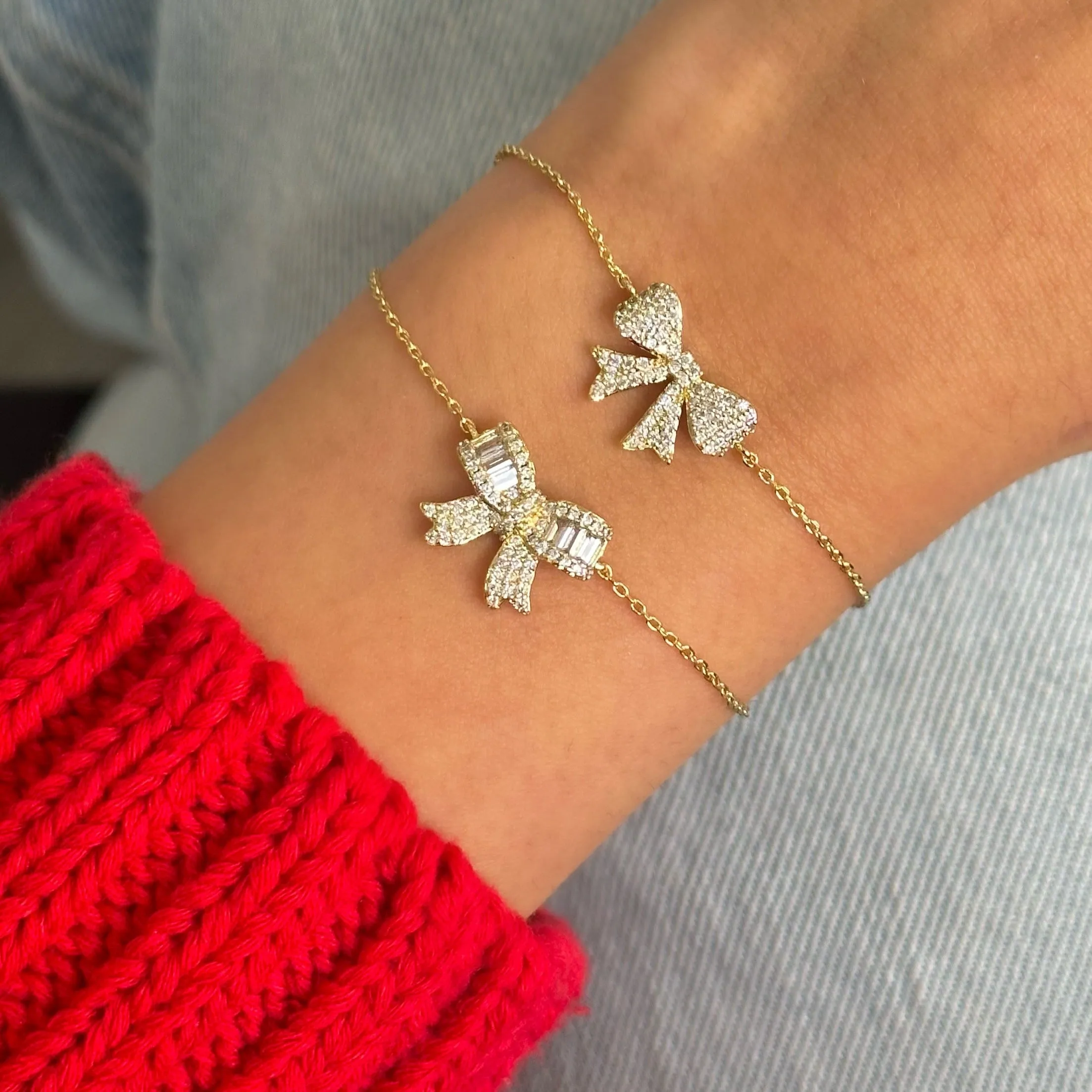 Mini Pave Bow Tie Bracelet sold by Adina Eden's product image thumbnail 2