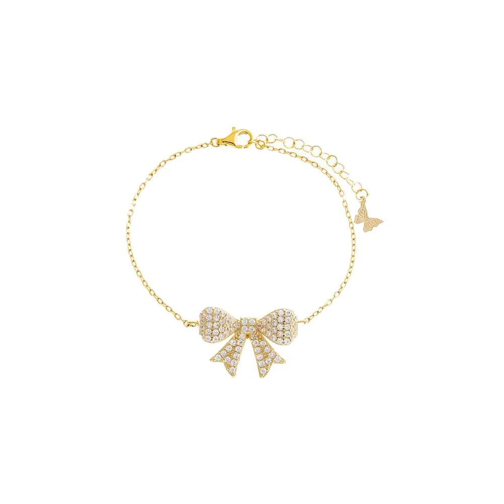 Mini Pave Bow Tie Bracelet sold by Adina Eden's