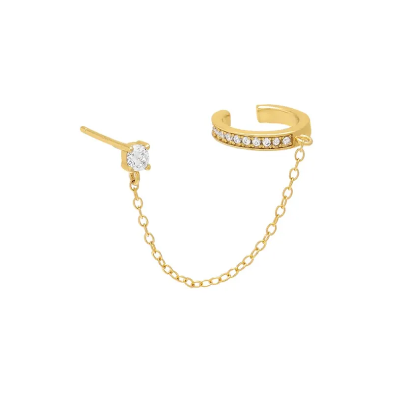 CZ Chain Stud Ear Cuff sold by Adina Eden's