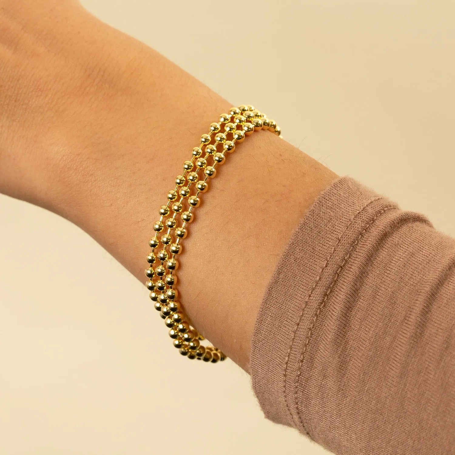 Triple Row Beaded Ball Bracelet sold by Adina Eden's product image thumbnail 3