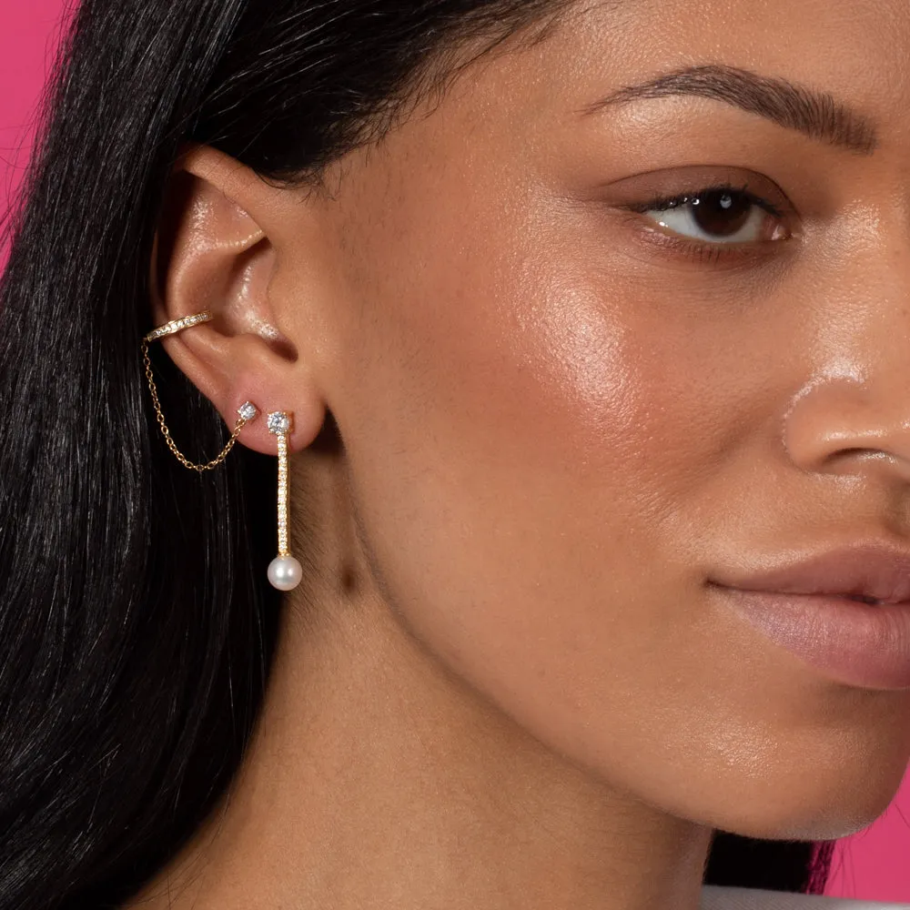 CZ Chain Stud Ear Cuff sold by Adina Eden's product image thumbnail 2