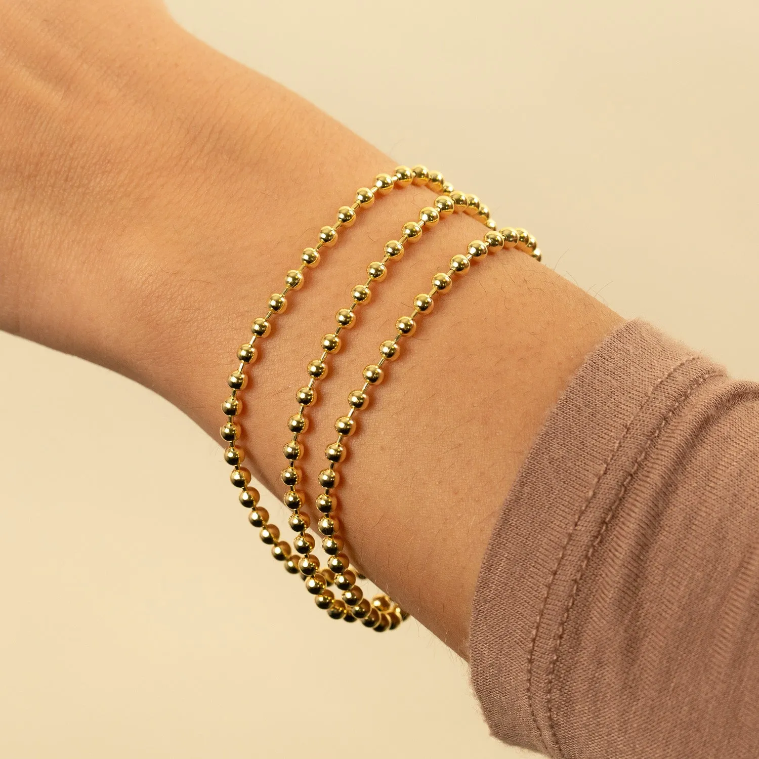 Triple Row Beaded Ball Bracelet sold by Adina Eden's product image thumbnail 4