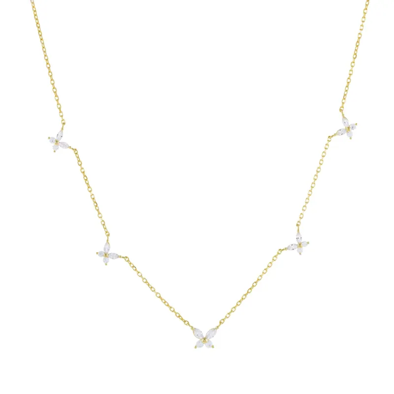 CZ Crystal Multi Butterfly Necklace sold by Adina Eden's
