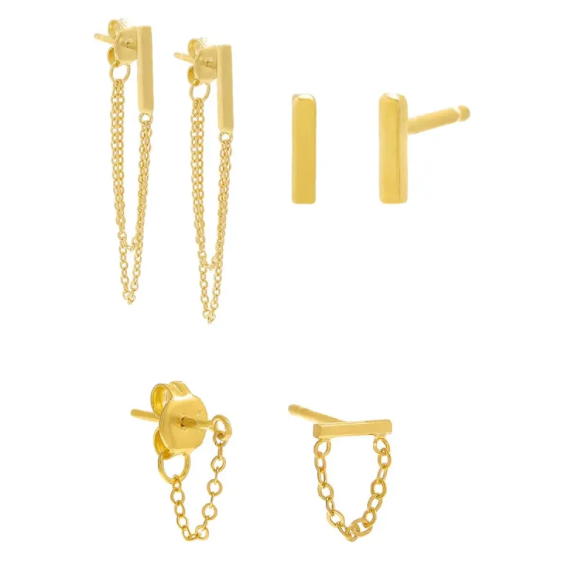 The Solid Multi-Bar Earring Combo Set sold by Adina Eden's