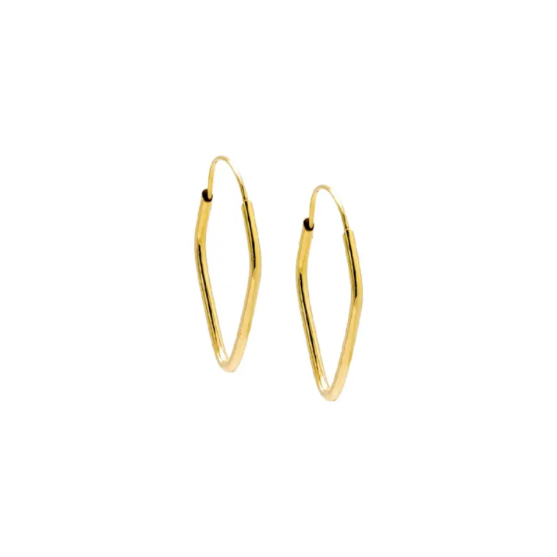 Solid Endless Diamond Shape Hoop Earring 14K sold by Adina Eden's