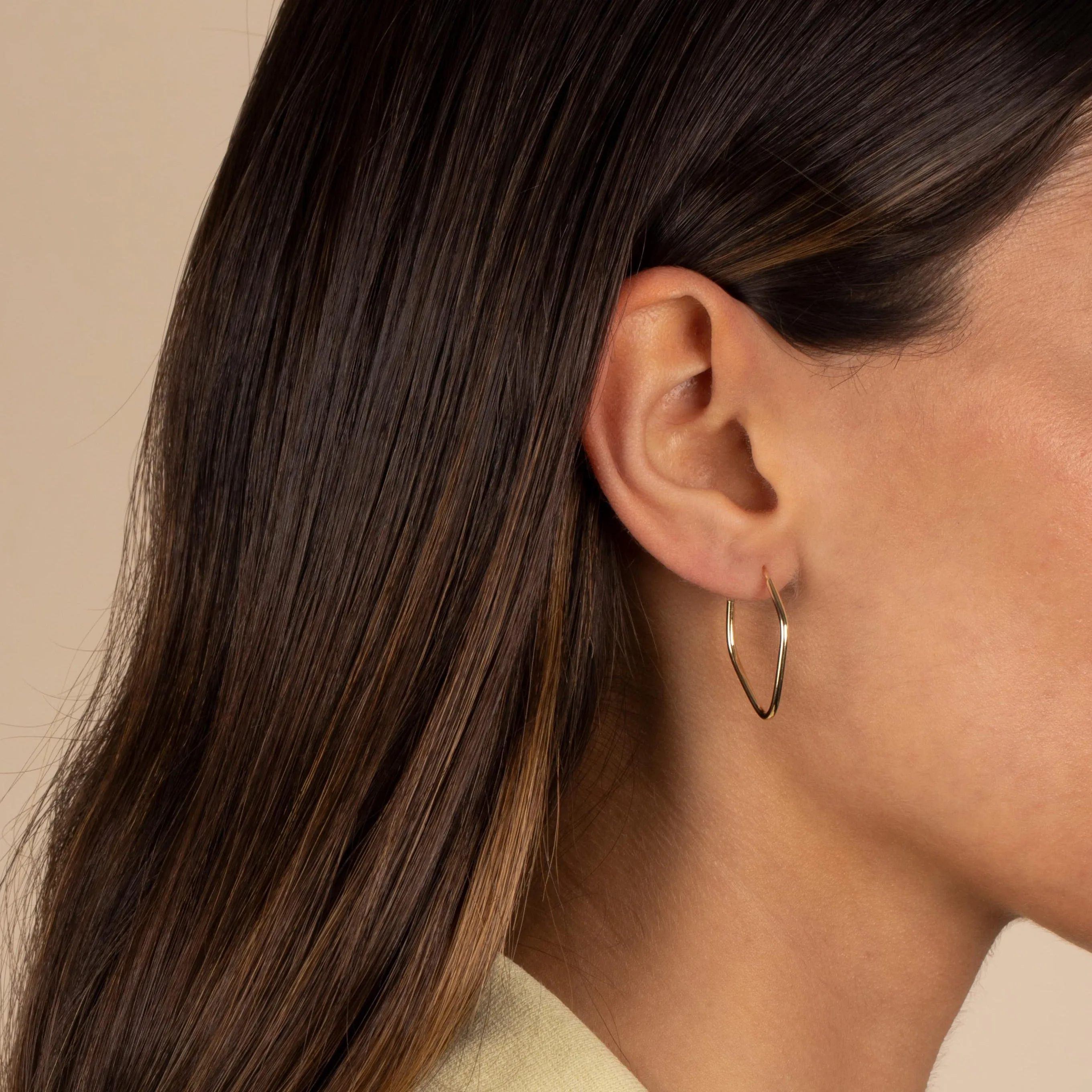 Solid Endless Diamond Shape Hoop Earring 14K sold by Adina Eden's product image thumbnail 2