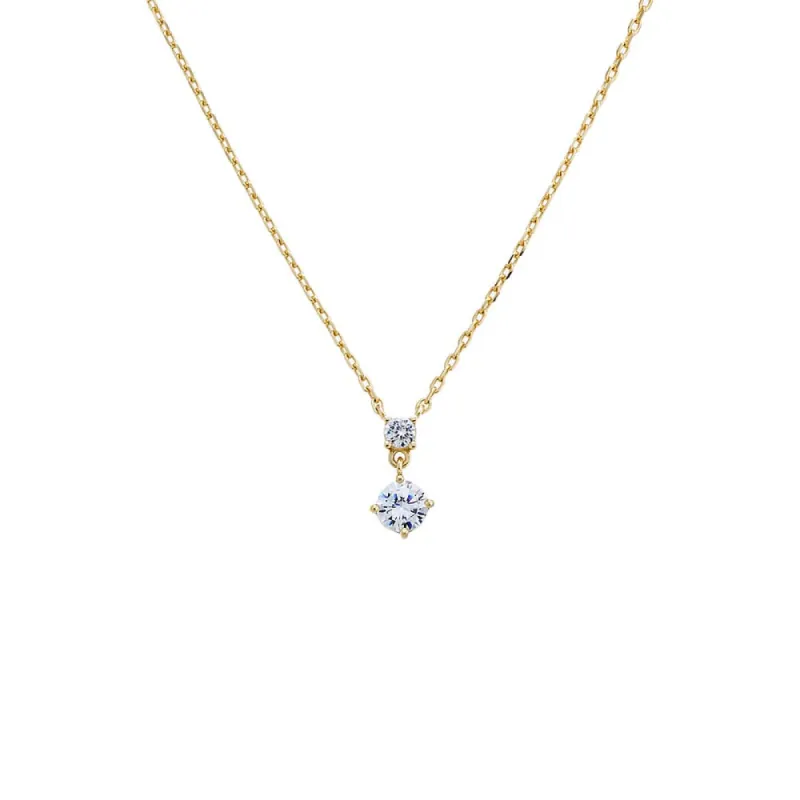 Double Dangle CZ Necklace sold by Adina Eden's