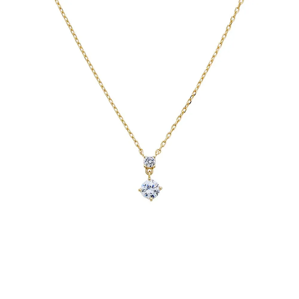 Double Dangle CZ Necklace sold by Adina Eden's