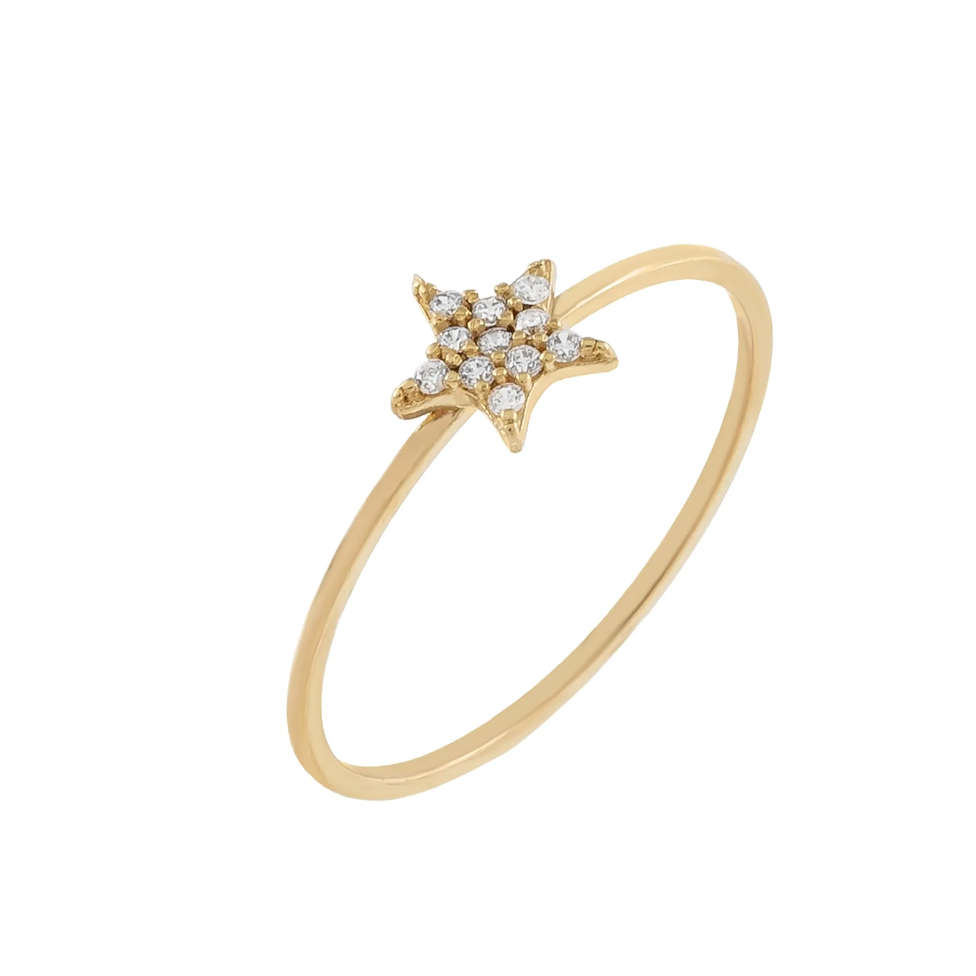 Pavé Star Ring 14K sold by Adina Eden's