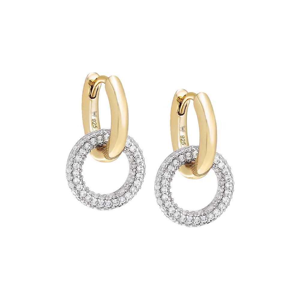 Solid/Pave Interlocked Hoop Earring sold by Adina Eden's