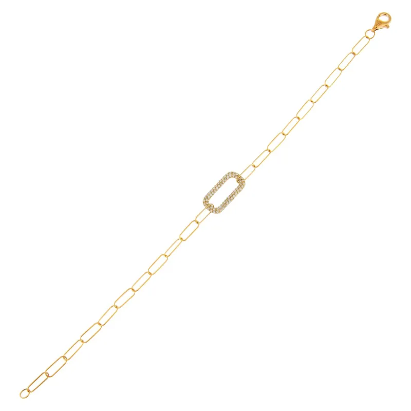 Diamond Open Link Bracelet 14K sold by Adina Eden's