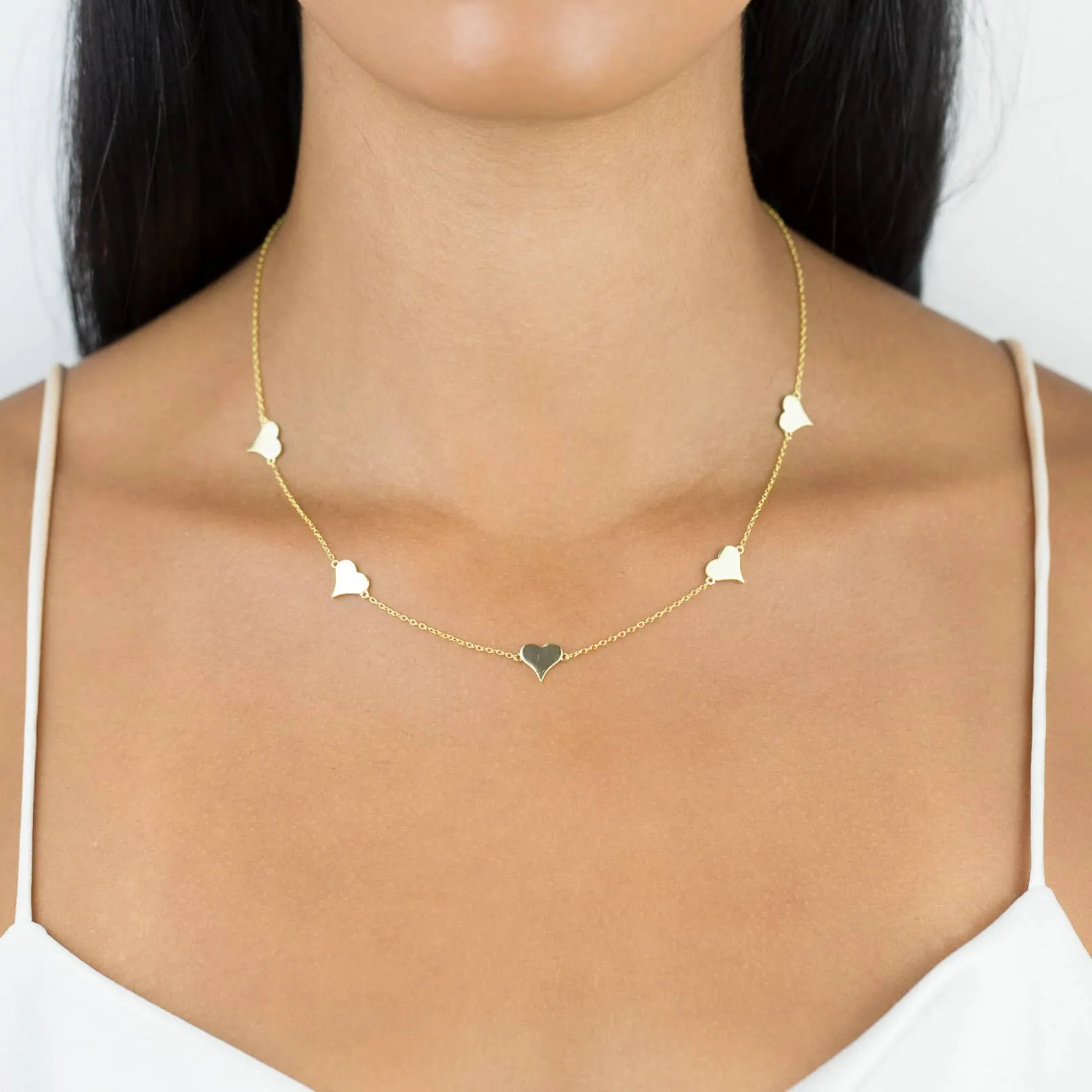 Multi Heart Necklace sold by Adina Eden's product image thumbnail 2