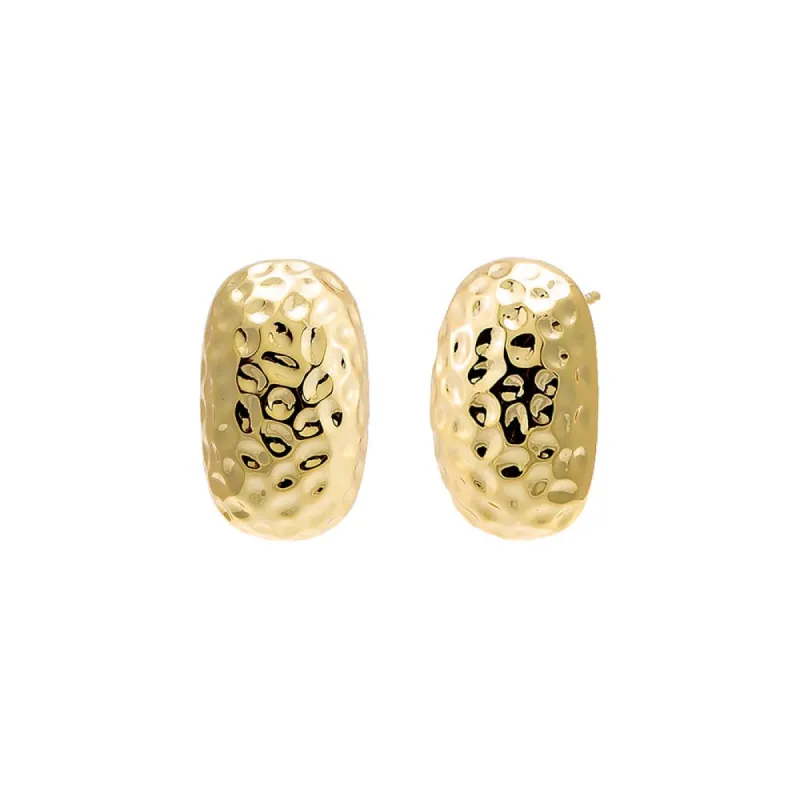 Indented Puffy Oval Stud Earring sold by Adina Eden's