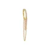 Diamond Double Drop Chain Huggie Earring 14K sold by Adina Eden's