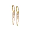 Diamond Double Drop Chain Huggie Earring 14K sold by Adina Eden's