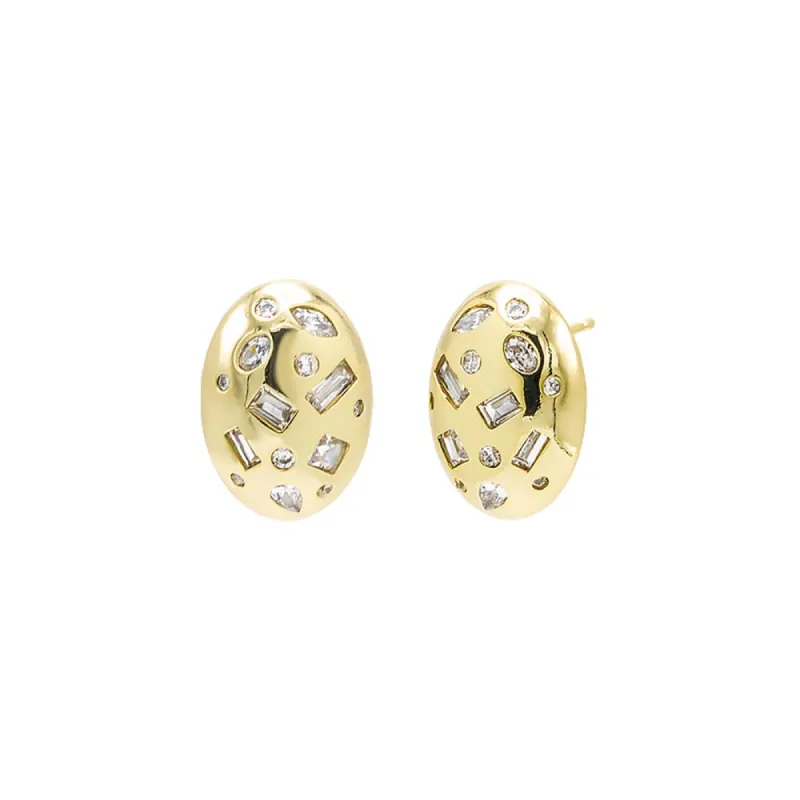 Colored Scattered Multi Shape Pebble Stud Earring sold by Adina Eden's