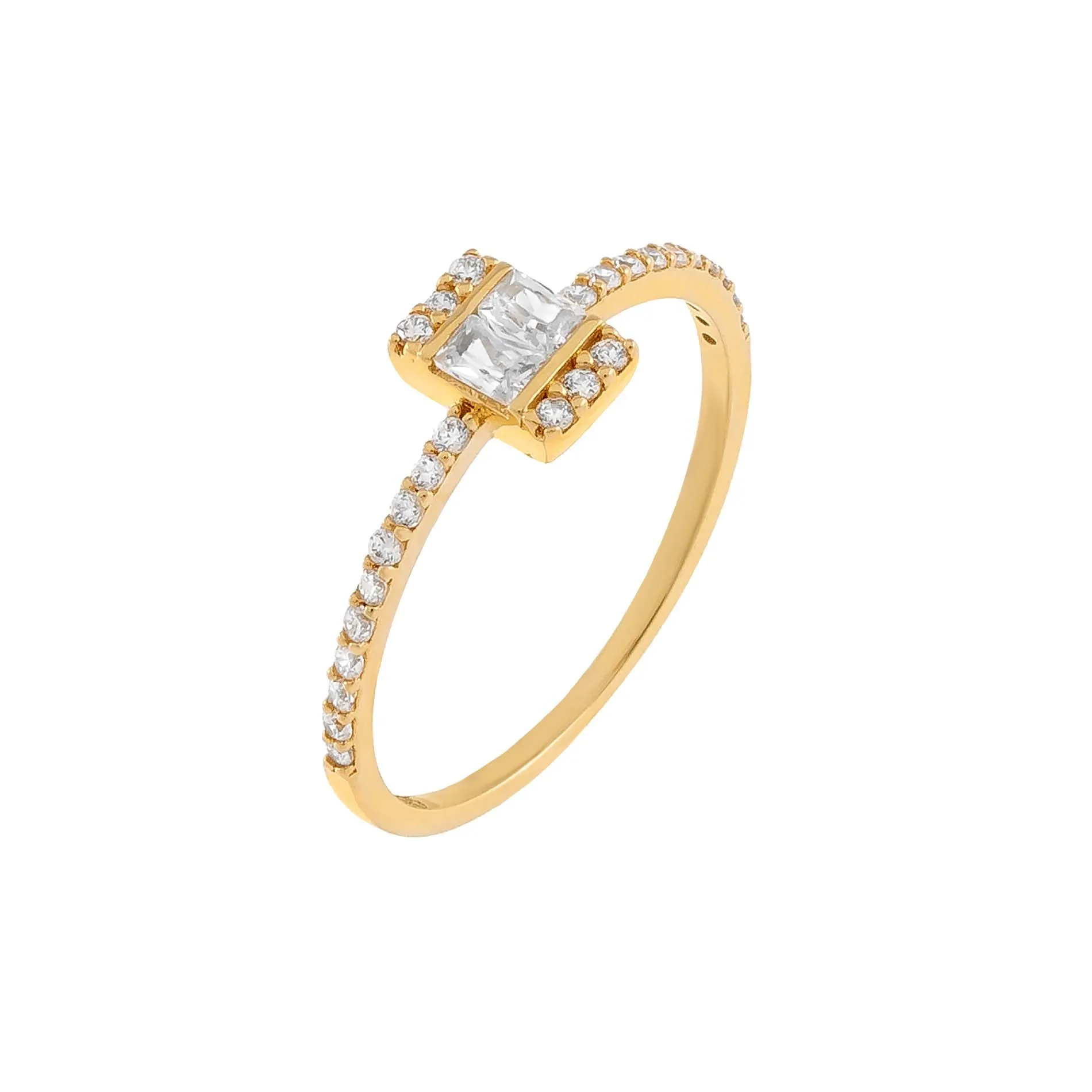Thin CZ Baguette Ring 14K sold by Adina Eden's