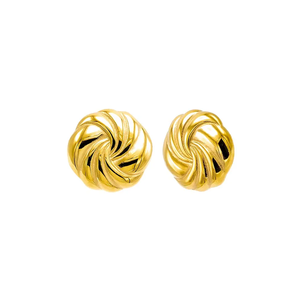 Solid Swirled Circular Stud Earring sold by Adina Eden's