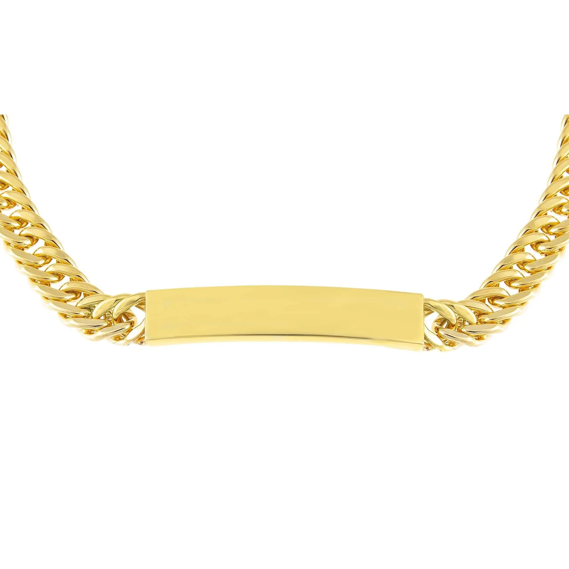 Engravable Hollow Cuban Curb Bar Chain Choker sold by Adina Eden's