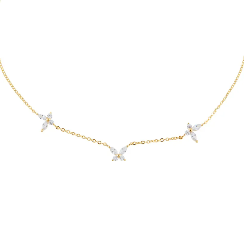 Crystal Triple Butterfly Choker sold by Adina Eden's