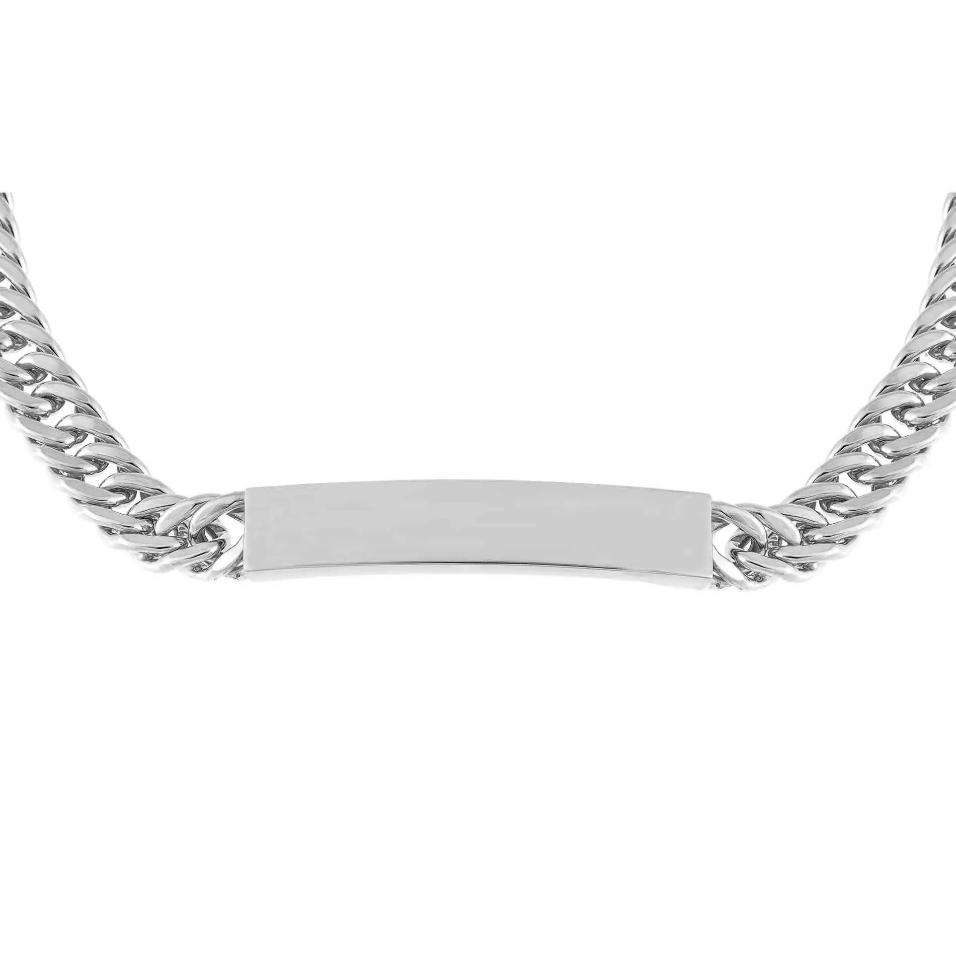 Engravable Hollow Cuban Curb Bar Chain Choker sold by Adina Eden's product image thumbnail 3