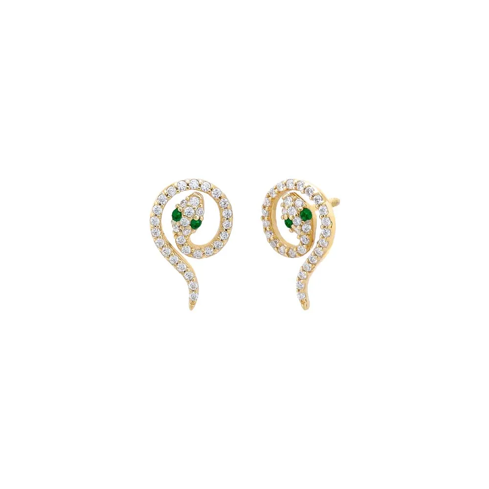Pavé Serpent Loop Stud Earring sold by Adina Eden's