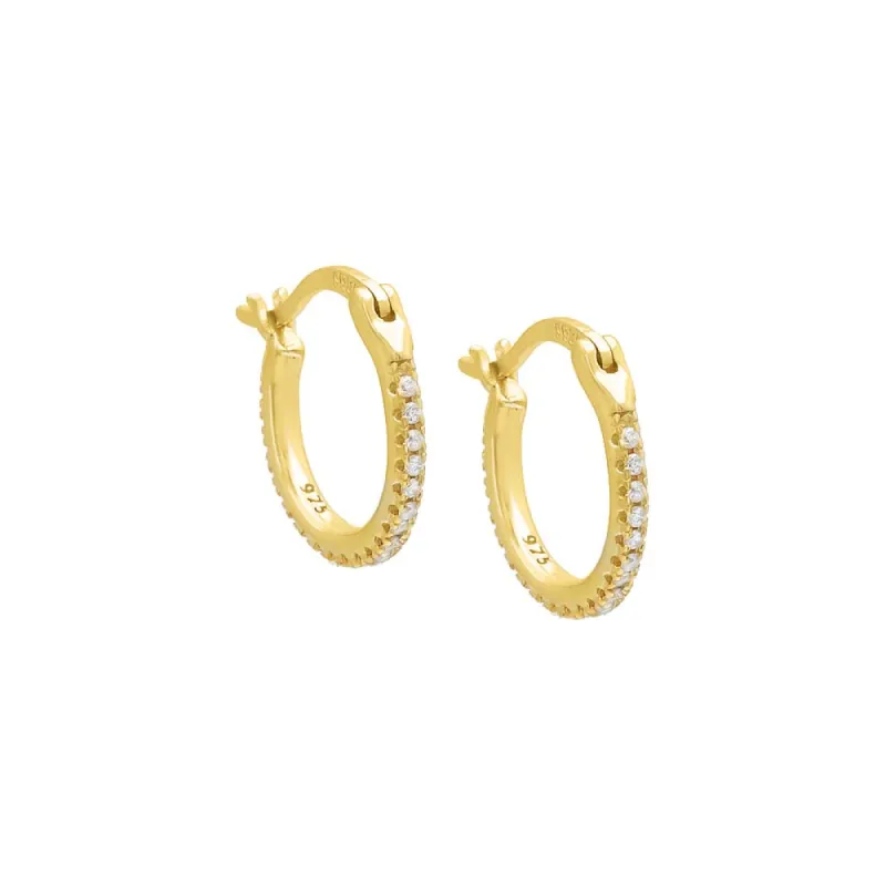 Thin Pavé Hoop Earring sold by Adina Eden's
