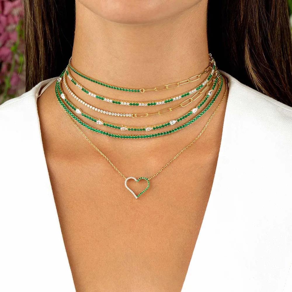 CZ Colored Teardrop Tennis Choker sold by Adina Eden's product image thumbnail 3