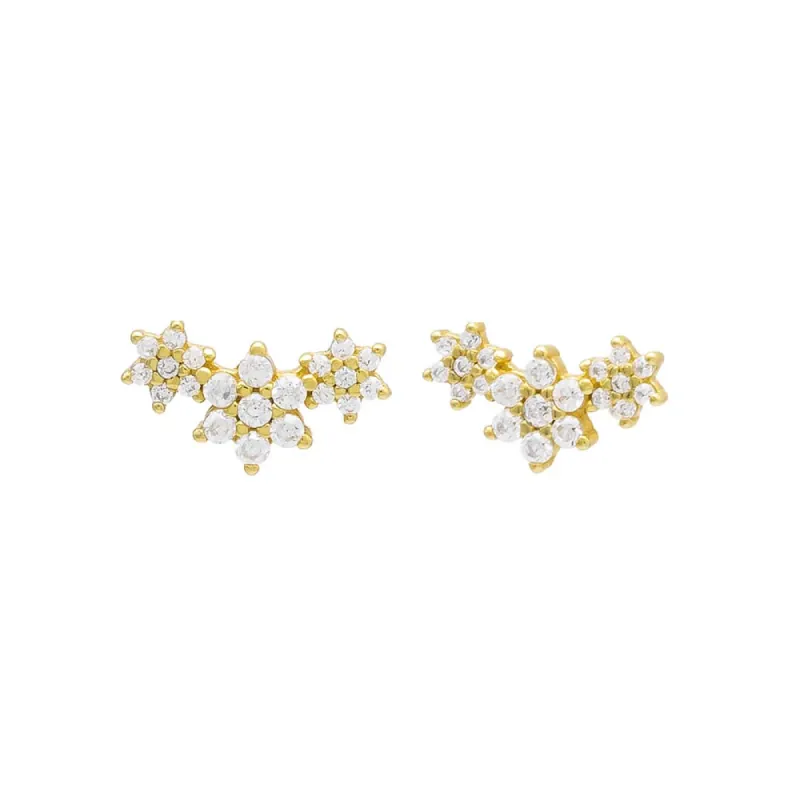 Triple Flower Stud Earring sold by Adina Eden's