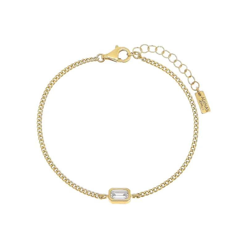 Emerald Bezel Cuban Bracelet sold by Adina Eden's