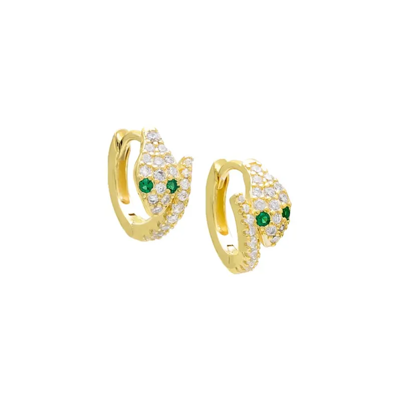 Pavé Snake Huggie Earring sold by Adina Eden's