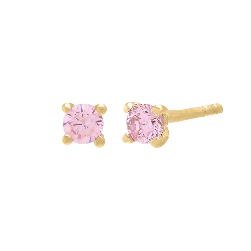 Tiny Colored CZ Solitaire Stud Earring 14K sold by Adina Eden's product image thumbnail 3