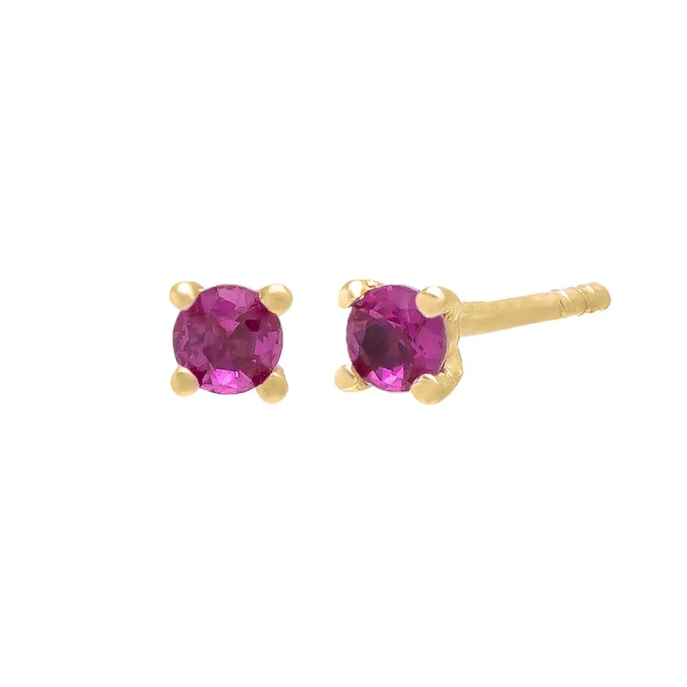 Tiny Colored CZ Solitaire Stud Earring 14K sold by Adina Eden's product image thumbnail 5
