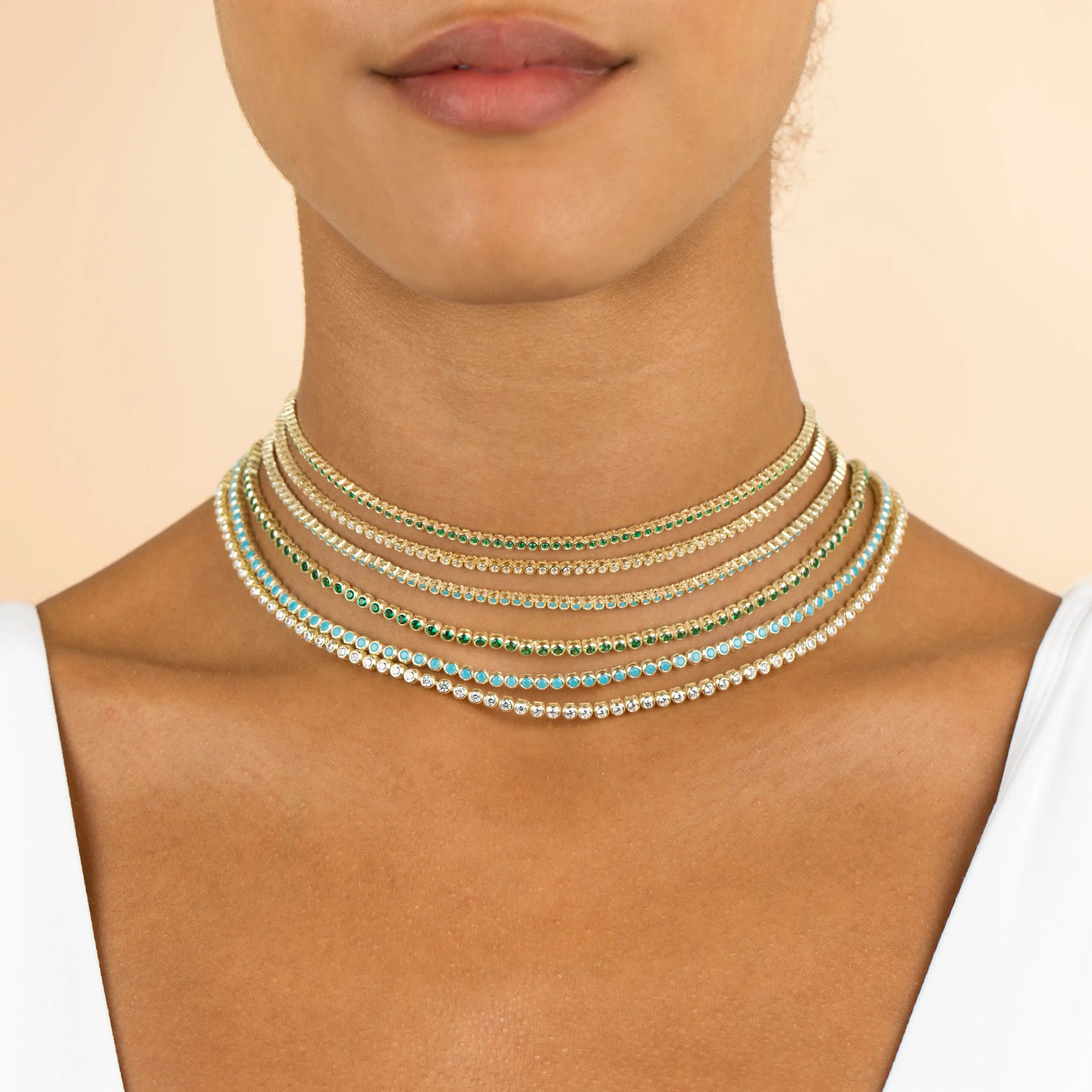 CZ Bezel Necklace sold by Adina Eden's product image thumbnail 3