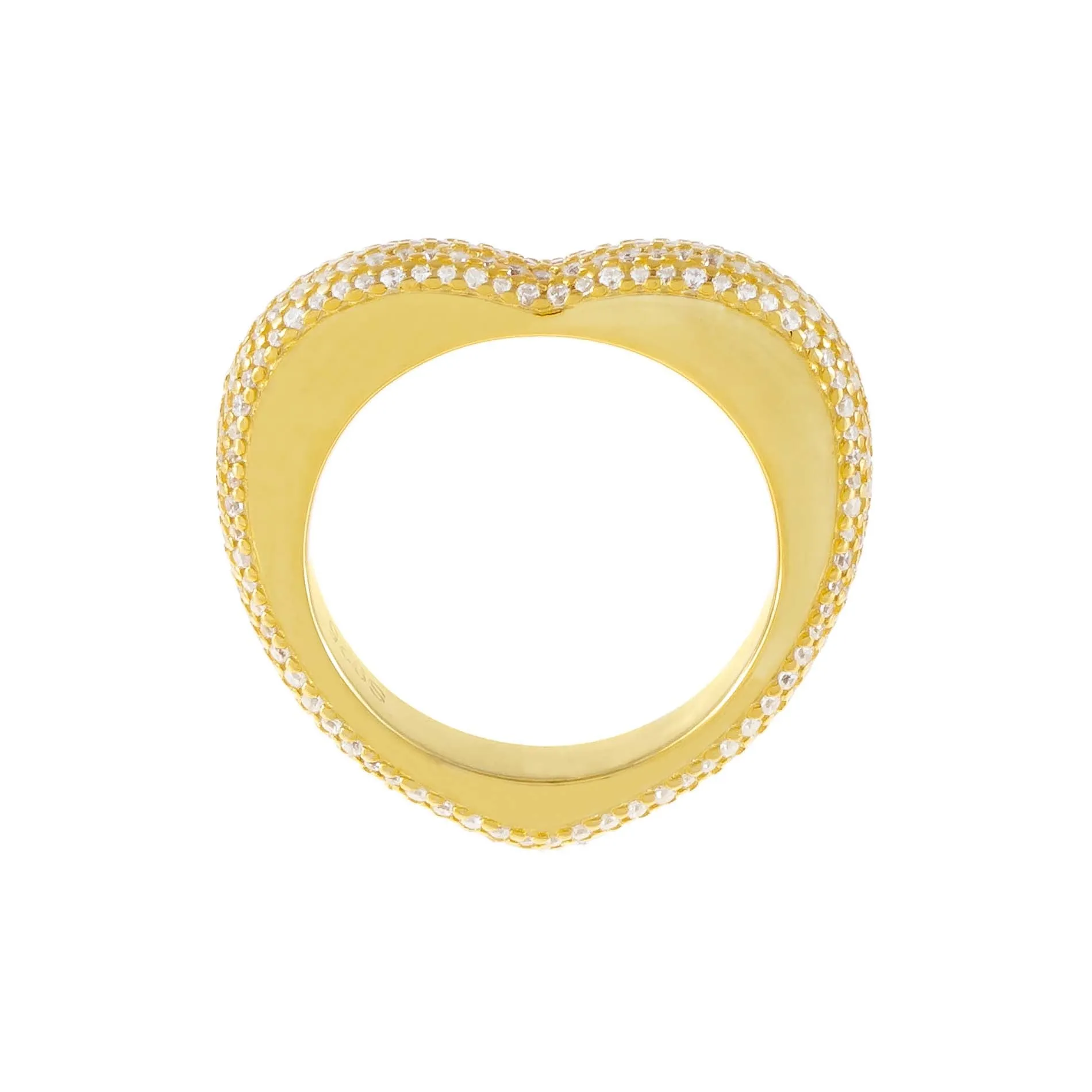 Pavé Chunky Heart Ring sold by Adina Eden's product image thumbnail 3