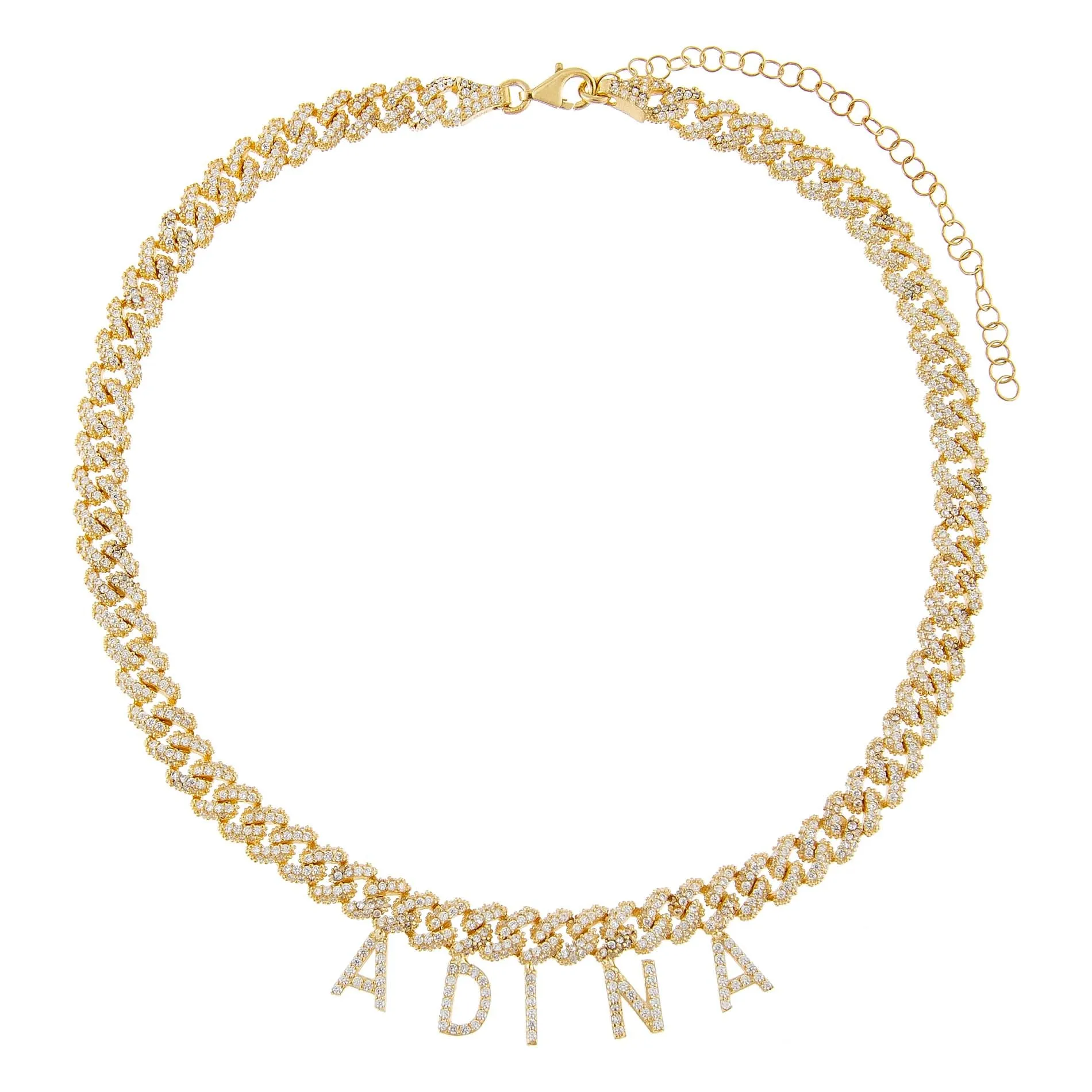 Block Name Pavé Chain Link Choker sold by Adina Eden's product image thumbnail 5