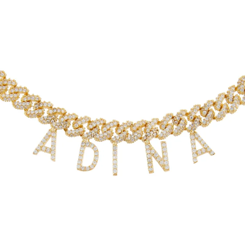 Block Name Pavé Chain Link Choker sold by Adina Eden's
