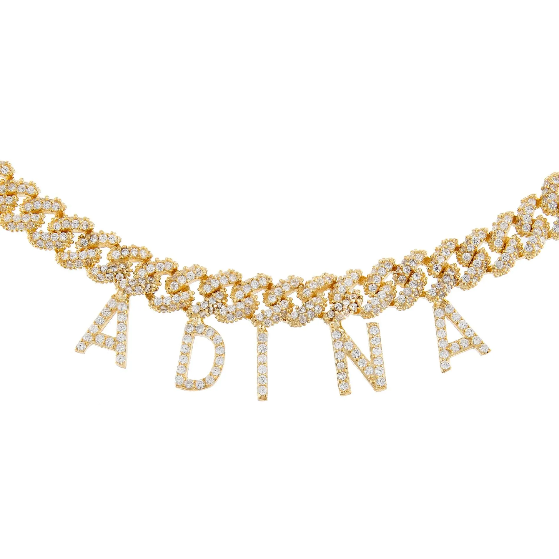 Block Name Pavé Chain Link Choker sold by Adina Eden's