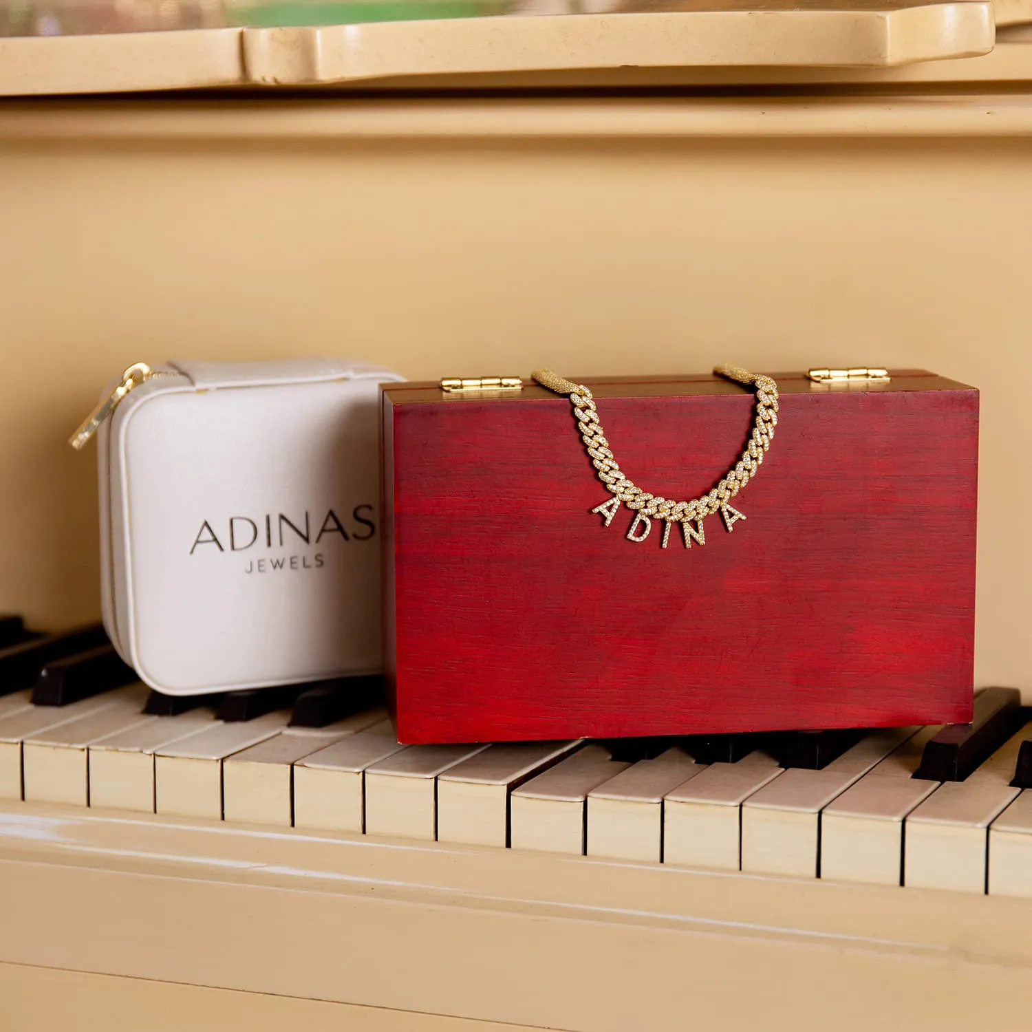 Block Name Pavé Chain Link Choker sold by Adina Eden's product image thumbnail 3